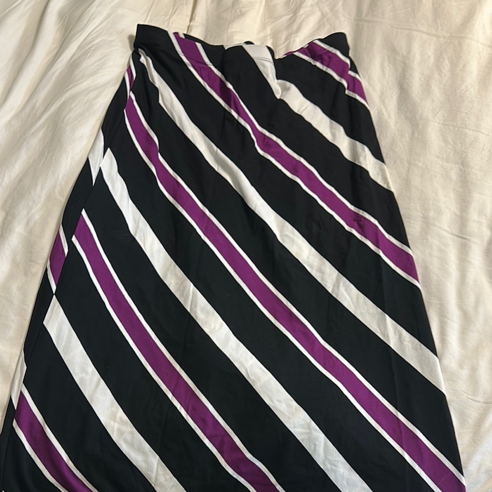 Striped Black and Purple Women's Skirt